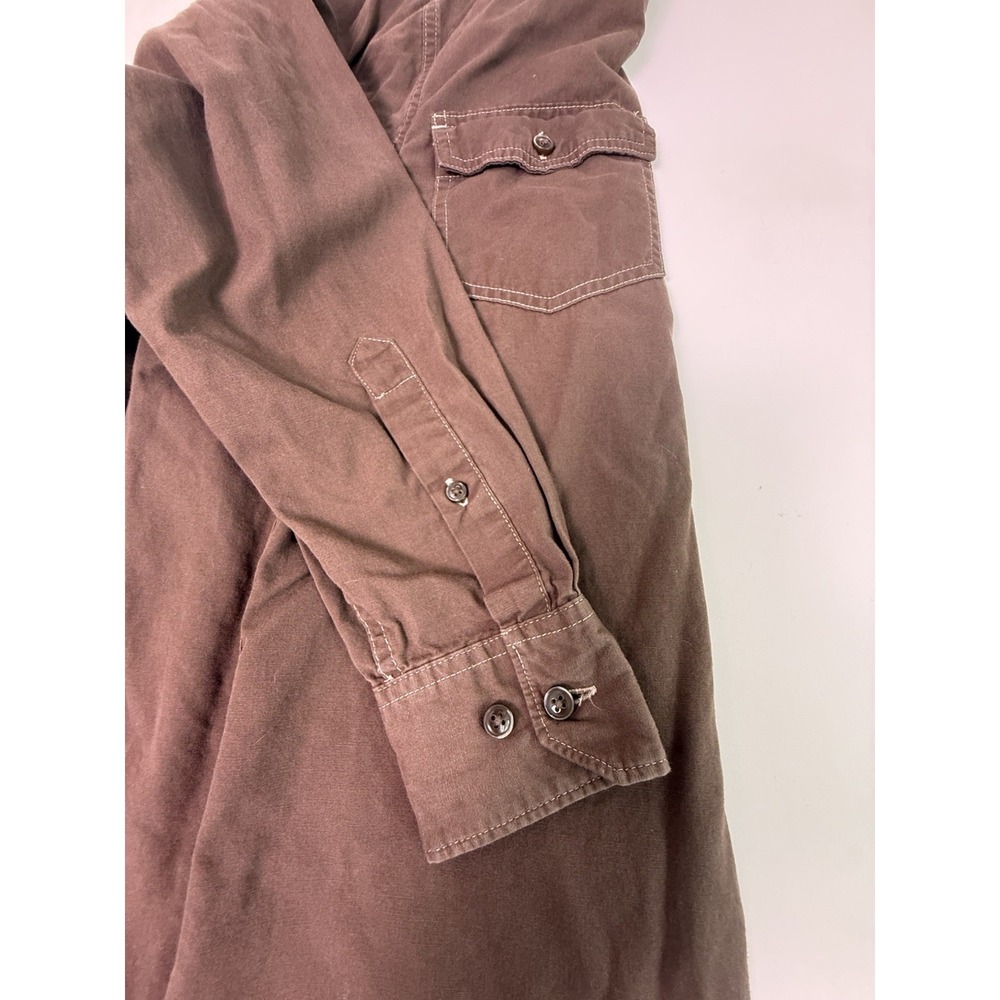 Wrangler Jeans Co Western Shirt Small Brown Snap Front Cowboy Ranch Workwear - Picture 11 of 11